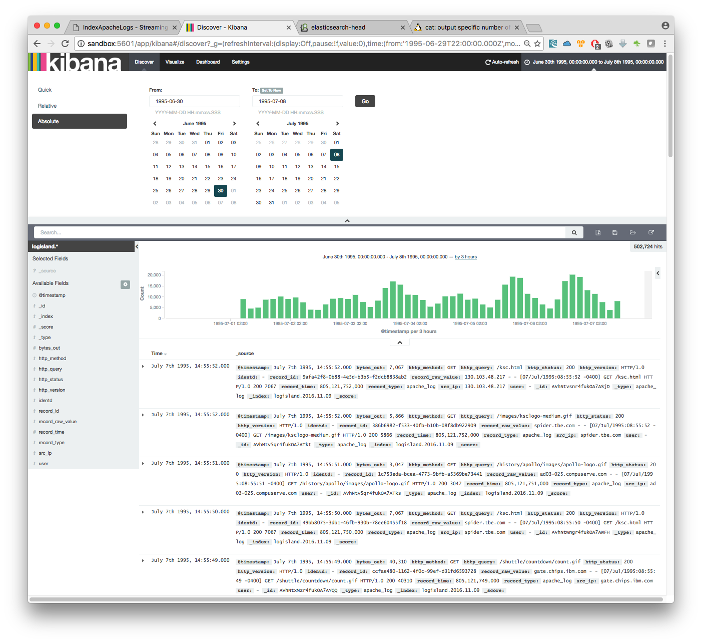 kibana apache logs